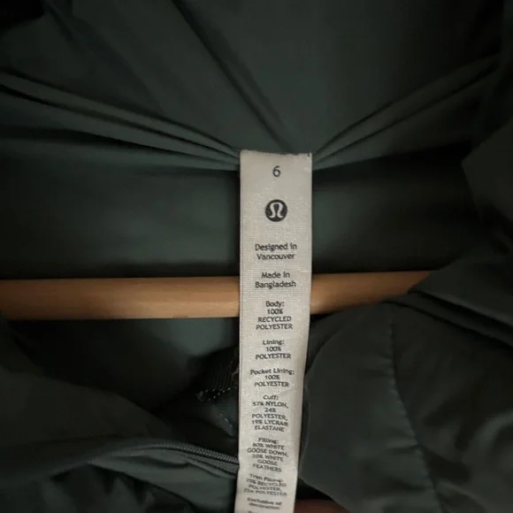 Lululemon wunderpuff Women's Green Puffer Jacket - Picture 2 of 4